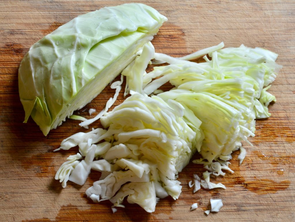 shredded green cabbage