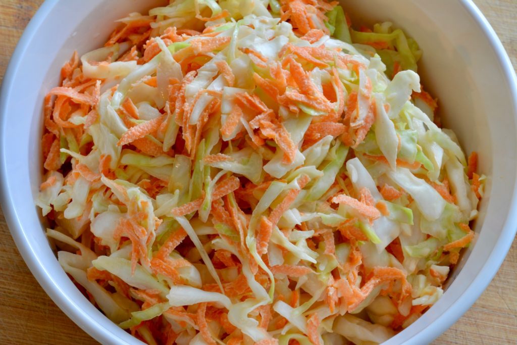 close up shot of coleslaw
