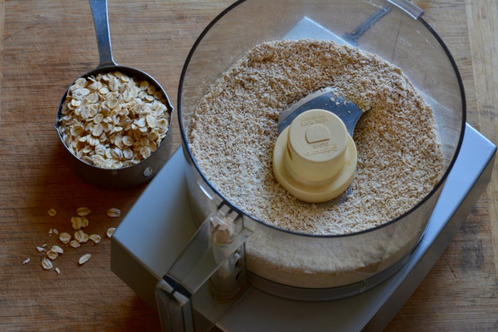 oatmeal made into oat flour in a food processor